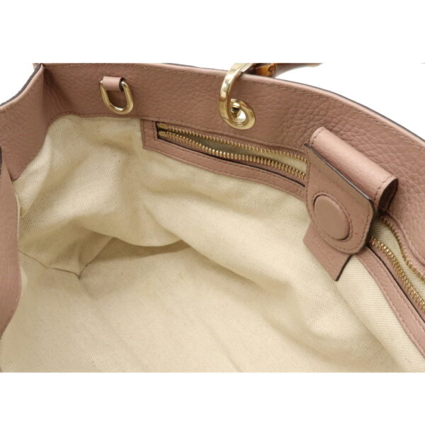 12090502 6 Gucci Bamboo Shopper Medium 2Way Tote Bag Leather Pink