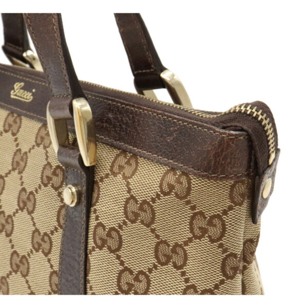 12090580 6 Gucci GG Mini Tote Bag Leather Khaki Beige