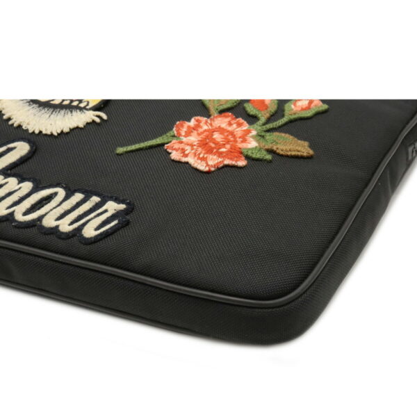 12090877 2 Gucci Embroidered Laptop Case Nylon Black