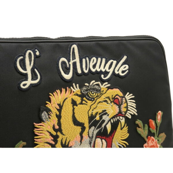 12090877 5 Gucci Embroidered Laptop Case Nylon Black