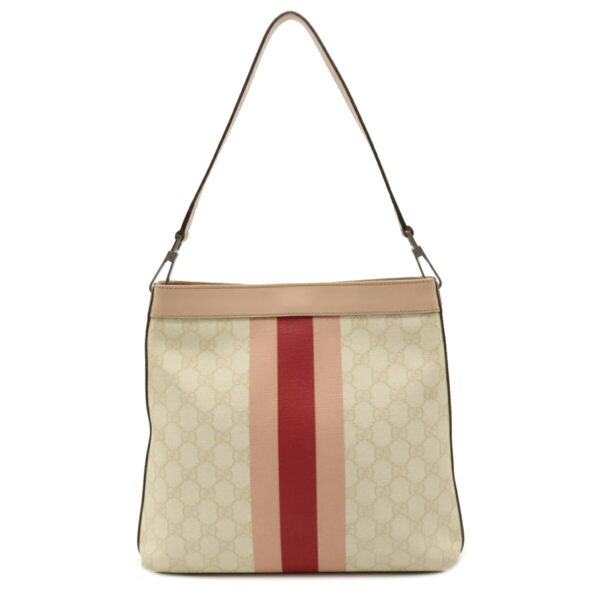 12100814 Gucci GG Supreme GG Plus Bag Leather Beige Pink