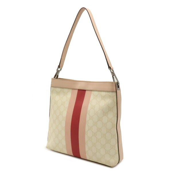 12100814 1 Gucci GG Supreme GG Plus Bag Leather Beige Pink