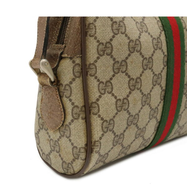 12101452 5 Gucci GG Plus Sherry Line Crossbody Pochette Leather Beige Brown