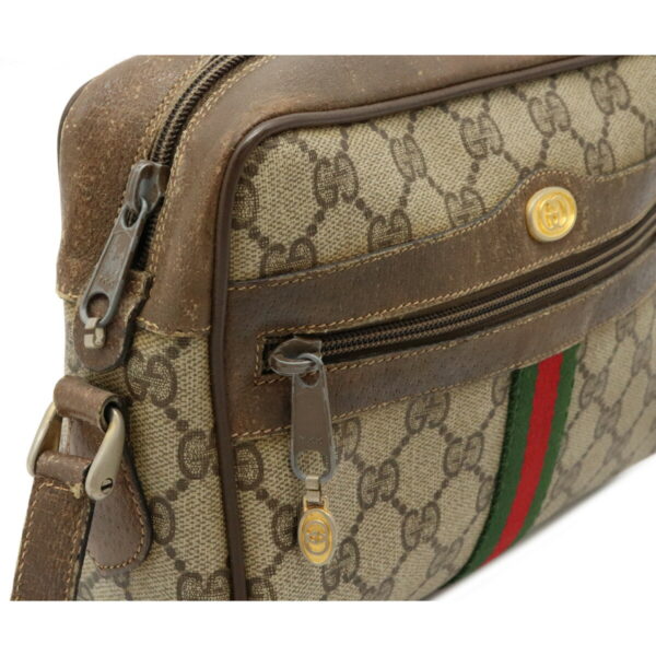 12101452 6 Gucci GG Plus Sherry Line Crossbody Pochette Leather Beige Brown