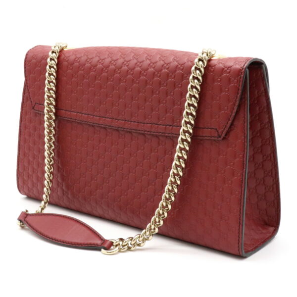 12101659 1 Gucci Micro Guccisima Emily Chain Shoulder Bag Leather Red