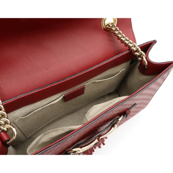 12101659 4 Gucci Micro Guccisima Emily Chain Shoulder Bag Leather Red