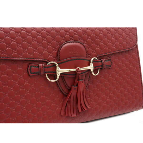 12101659 5 Gucci Micro Guccisima Emily Chain Shoulder Bag Leather Red