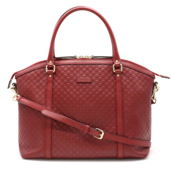 12110241 Gucci Micro Guccisima 2Way Handbag Leather Red