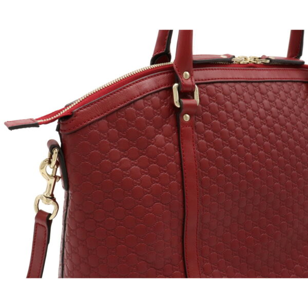 12110241 6 Gucci Micro Guccisima 2Way Handbag Leather Red