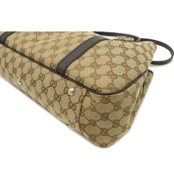 12110291 2 Gucci GG Twins Tote Bag Leather Khaki Beige