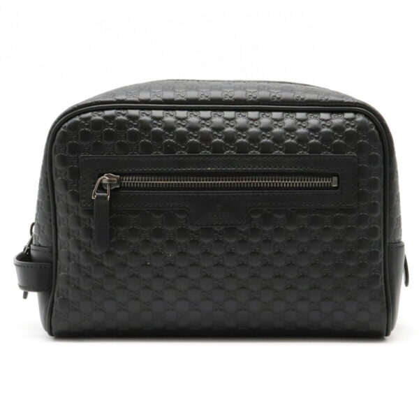 12110314 Gucci Micro Guccisima Shoulder Bag Clutch Leather Black