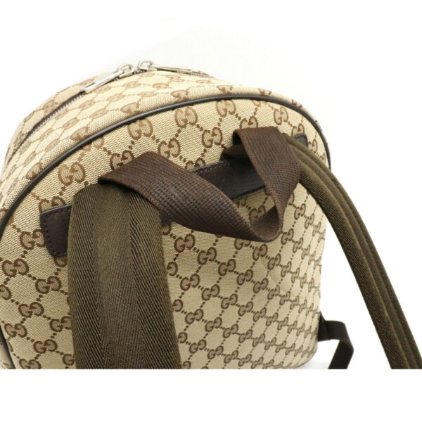 12111330 3 Gucci GG Rucksack Backpack Leather Khaki Beige