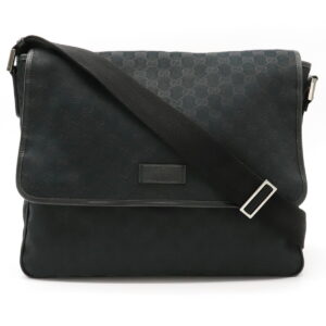 12111355 Gucci Gg Rubber Crossbody Bag Black