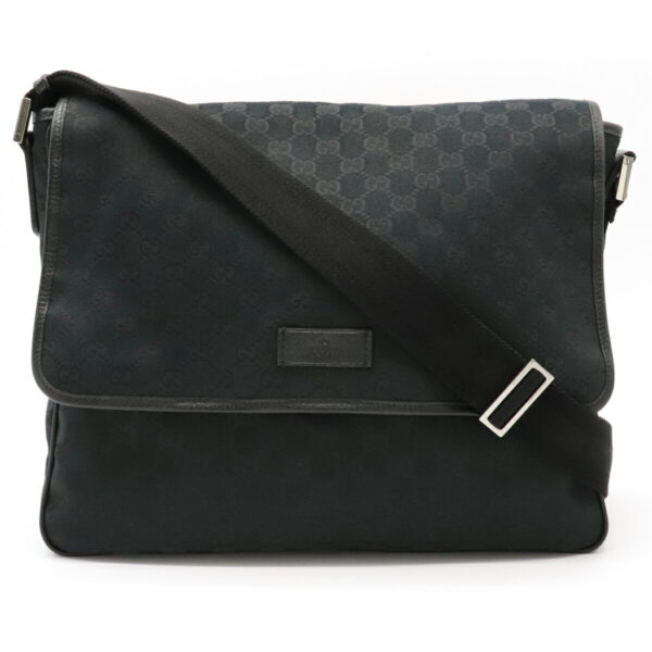 12111355 Gucci GG Crossbody Messenger Bag Black