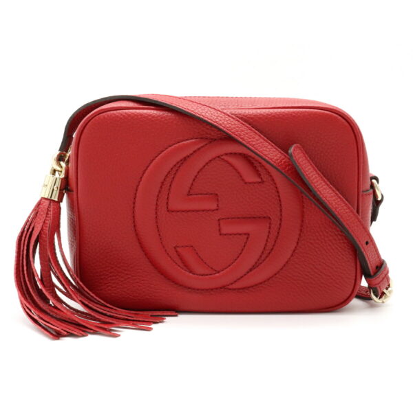 12111363 Gucci Soho Small Disco Crossbody Bag Leather Red