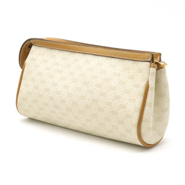 12120294 1 Gucci Micro GG Sherry Line Cosmetic Pouch Leather Ivory