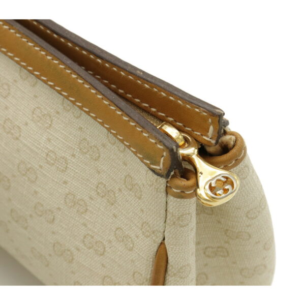 12120294 3 Gucci Micro GG Sherry Line Cosmetic Pouch Leather Ivory