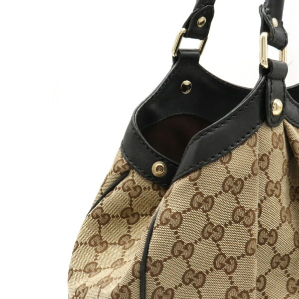 12120376 5 Gucci Sookie GG Handbag Leather Khaki Beige