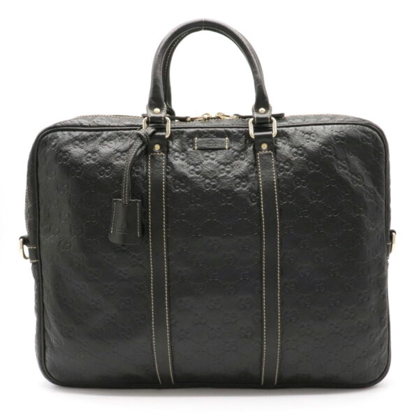 12120425 Gucci Guccisima Business Briefcase Leather Black