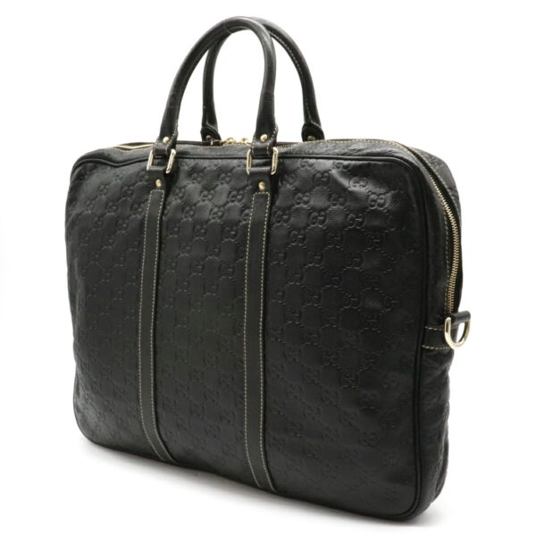 12120425 1 Gucci Guccisima Business Briefcase Leather Black