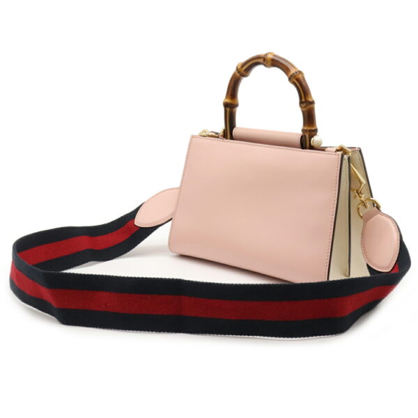 12160078 1 Gucci Nimfair Bamboo 2Way Shoulder Bag Leather Pink