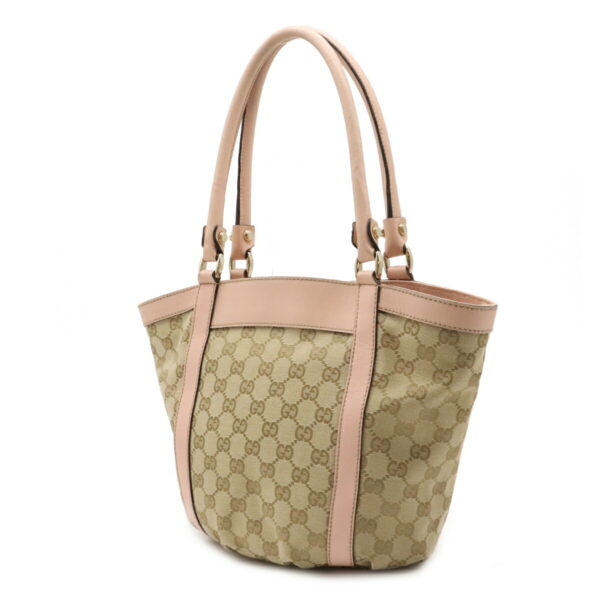 12170090 2 Gucci GG Abbey Mini Tote Bag Leather Beige Pink