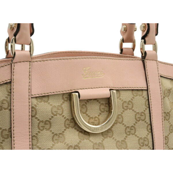 12170090 7 Gucci GG Abbey Mini Tote Bag Leather Beige Pink