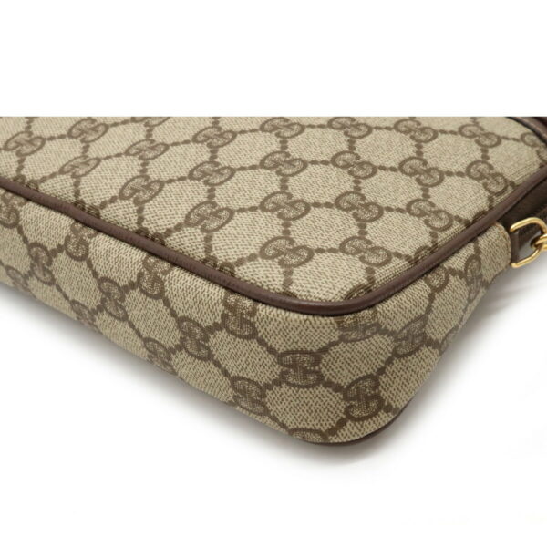 12201058 3 Gucci GG Plus 2Way Clutch Bag Leather Beige Brown