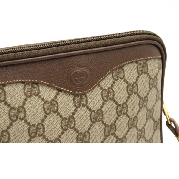 12201058 8 Gucci GG Plus 2Way Clutch Bag Leather Beige Brown