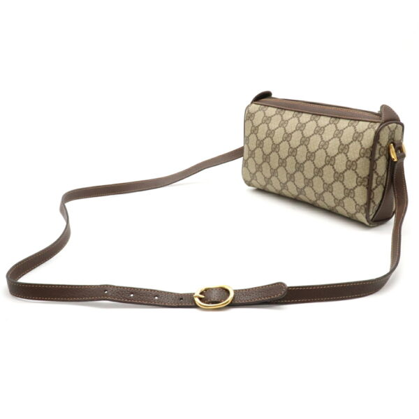 12201094 2 Gucci GG Plus Sherry Line Crossbody Pochette Leather Khaki Beige