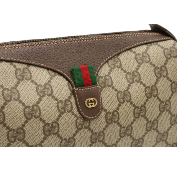 12201094 9 Gucci GG Plus Sherry Line Crossbody Pochette Leather Khaki Beige