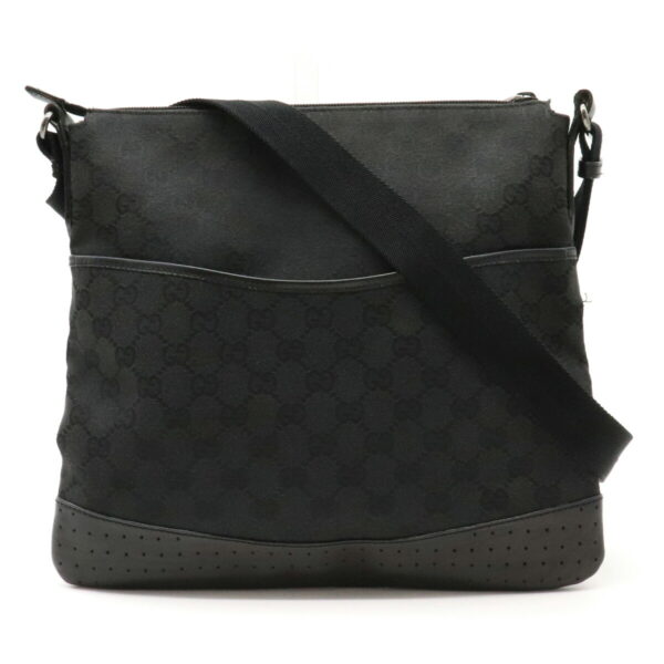 12220292 1 Gucci GG Crossbody Messenger Bag Leather Black