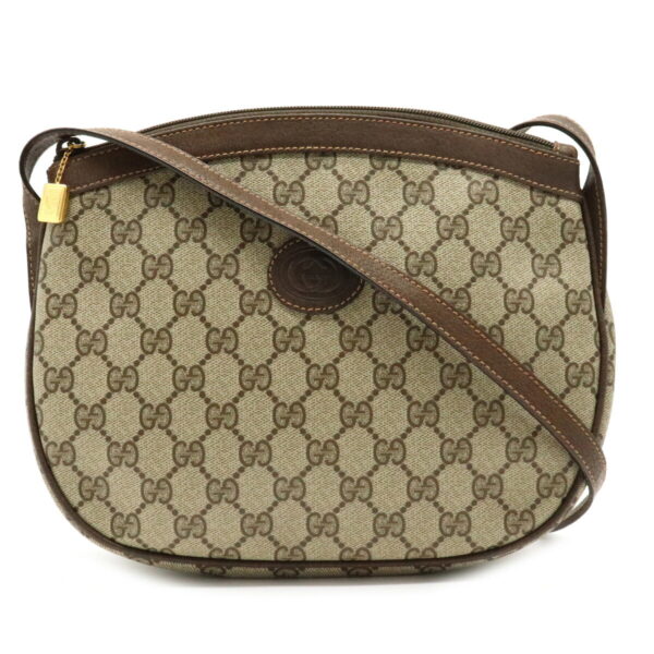 12221030 1 Gucci GG Plus Pochette Crossbody Bag Leather Beige Brown