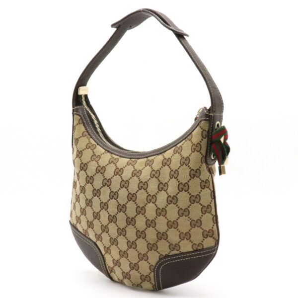 12250050 2 Gucci Princy GG Shoulder Bag Leather Khaki Beige