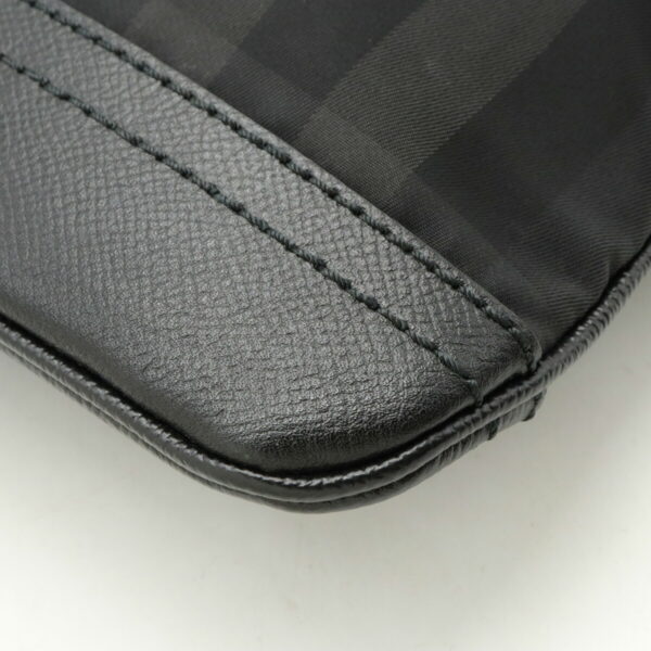 12370504 3 Burberry Plaid Shoulder Bag Nylon Leather Black