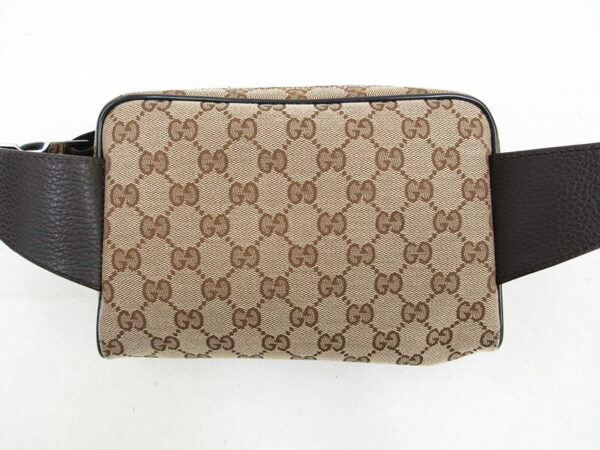 1240101043111 2 Gucci Body Bag Waist Pouch GG Brown Beige