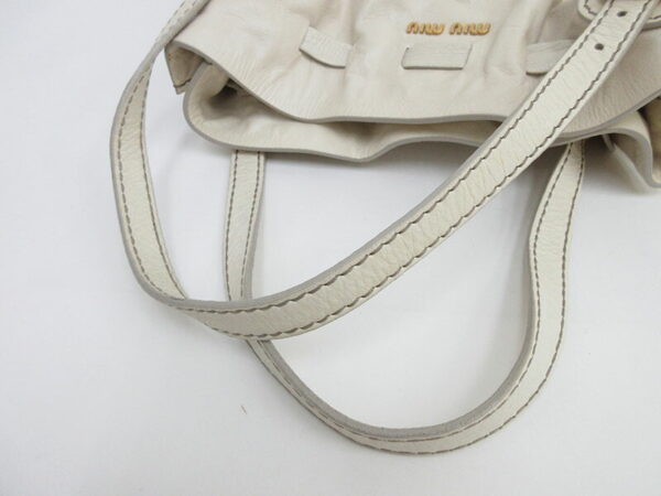 1240501019951 6 Miu Miu Tote Bag Leather Beige White