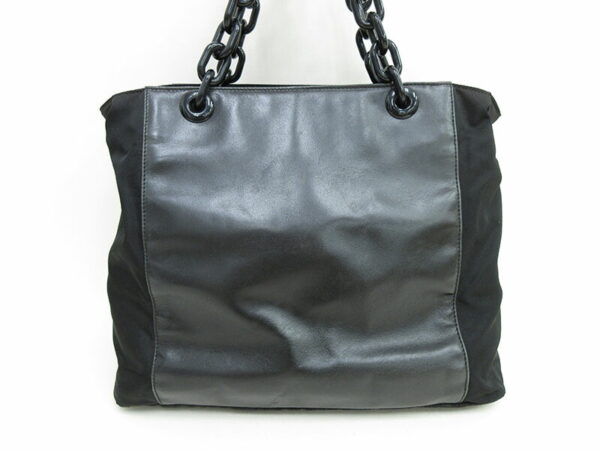 1240604023431 2 Prada Tote Bag Nylon Leather Black