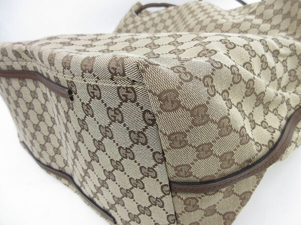 1240803000924 5 Gucci GG Pattern Large Tote Bag Leather Beige