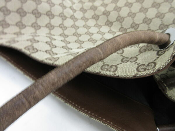 1240803000924 7 Gucci GG Pattern Large Tote Bag Leather Beige