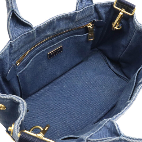 12420939 5 Prada Canapa 2WAY Tote Bag Navy Blue