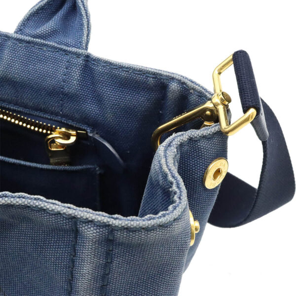 12420939 6 Prada Canapa 2WAY Tote Bag Navy Blue