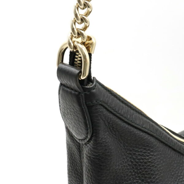 12460080 4 Gucci Soho Interlocking G Chain Bag Leather Black