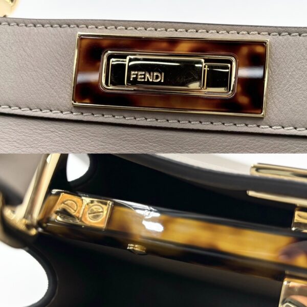 2000098246901452 12 Fendi Peekaboo ISeeU Medium Handbag Calf Leather Beige