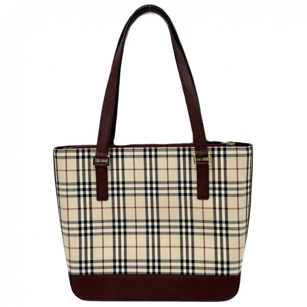 2000303246902139 14 Burberry Nova Check Tote Bag Beige Bordeaux