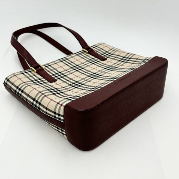 2000303246902139 9 Burberry Nova Check Tote Bag Beige Bordeaux