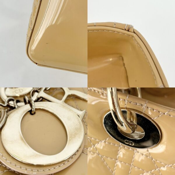 2000312246901567 14 Christian Dior Lady Dior Handbag Patent Leather Beige