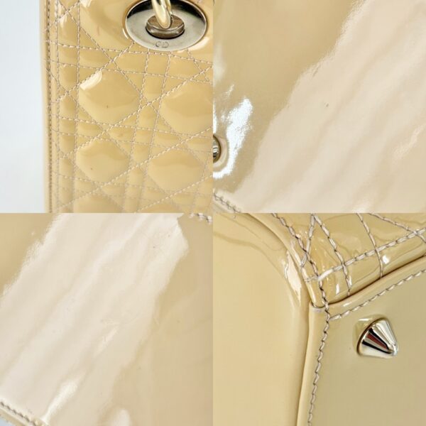 2000312246901567 15 Christian Dior Lady Dior Handbag Patent Leather Beige