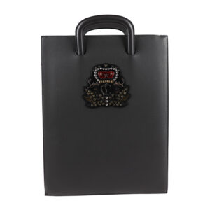 2012053002103 1 Gucci Web Leather Tote Bag Black