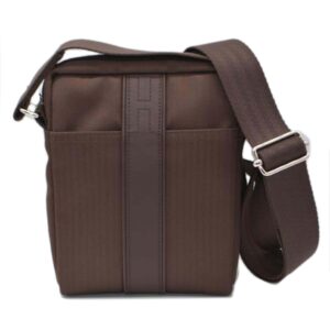 Hermes Acapulco Toile Chevron Shoulder Bag Brown